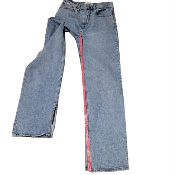 Abercrombie & Fitch 90's Relaxed Blue Jean High Rise Women's Size 27 / 4 LONG - Picture 9 of 11